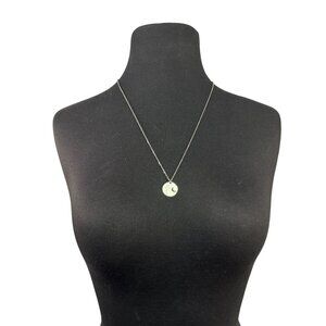 Stainless Steel Moon & Flower Pendant Necklace With Lobster Clasp